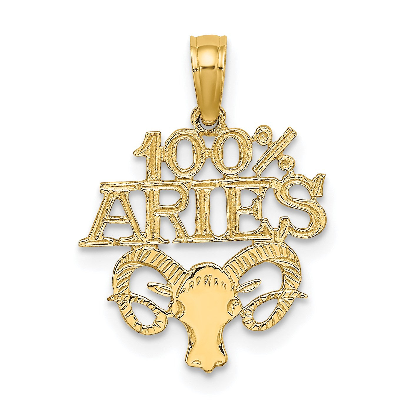 14K Gelbgold 100% Aries Tierkreis Charm
