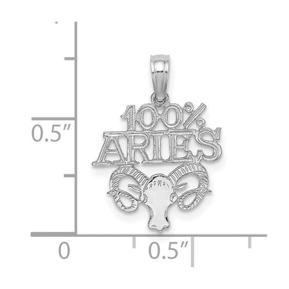 14K Weißgold Wg 100% Aries Tierkreis Charm