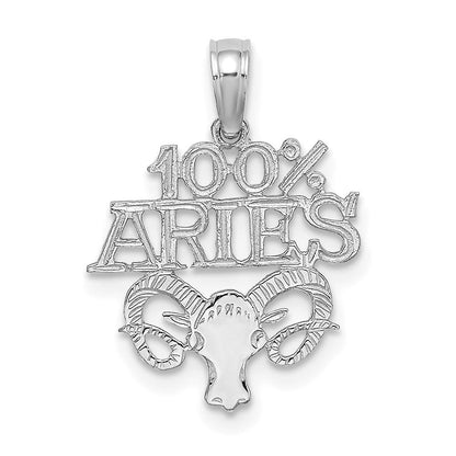 14K Weißgold Wg 100% Aries Tierkreis Charm