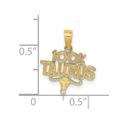 14K Gelbgold 100% Taurus Tierkreis Charm