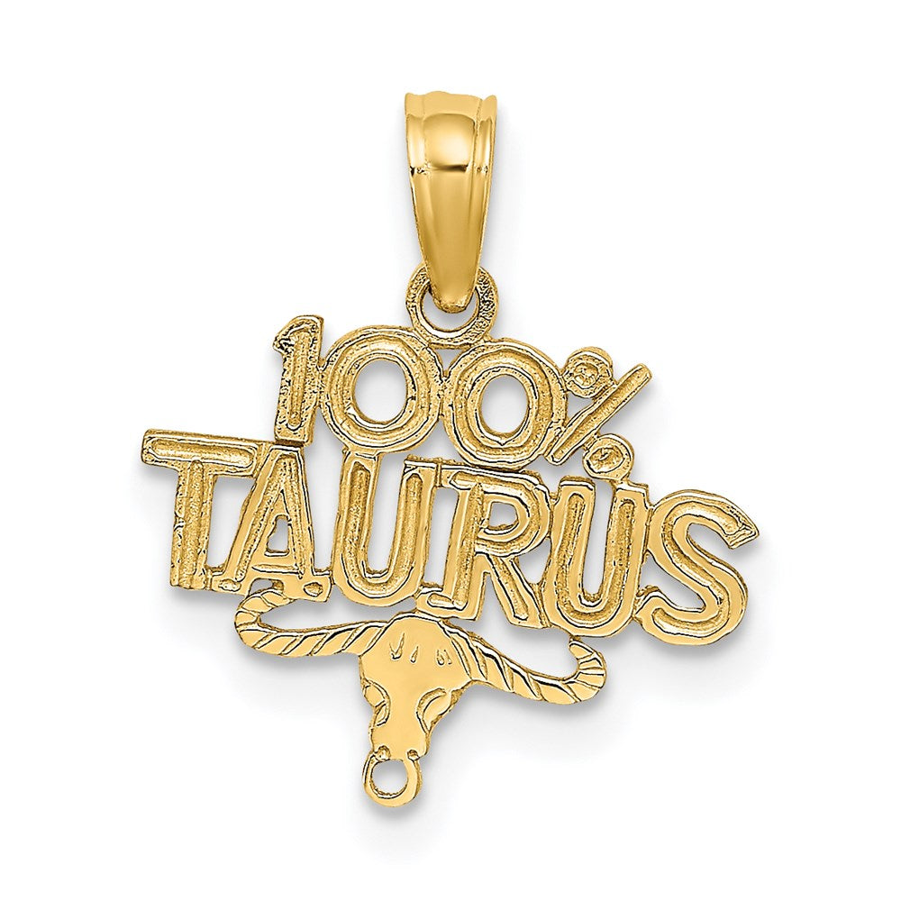 14K Gelbgold 100% Taurus Tierkreis Charm