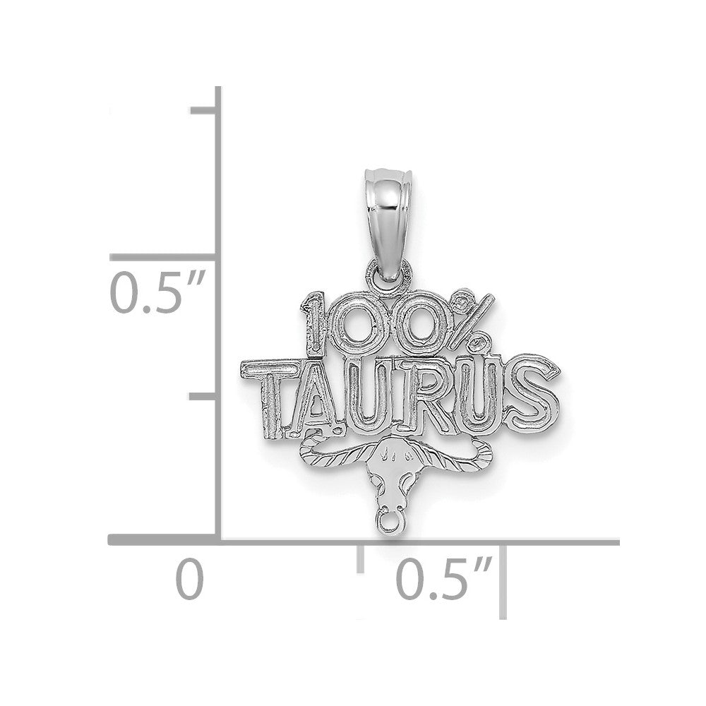 14K Weißgold Wg 100% Taurus Tierkreis Charm