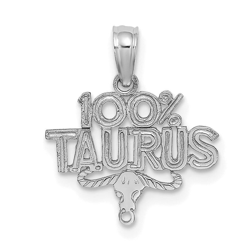 14K Weißgold Wg 100% Taurus Tierkreis Charm