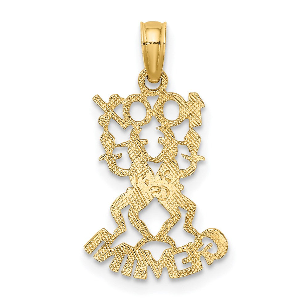 14K Gelbgold 100% Gemini Tierkreis Charm