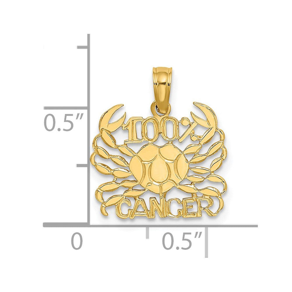 14K Gelbgold 100% Cancer Tierkreis Charm