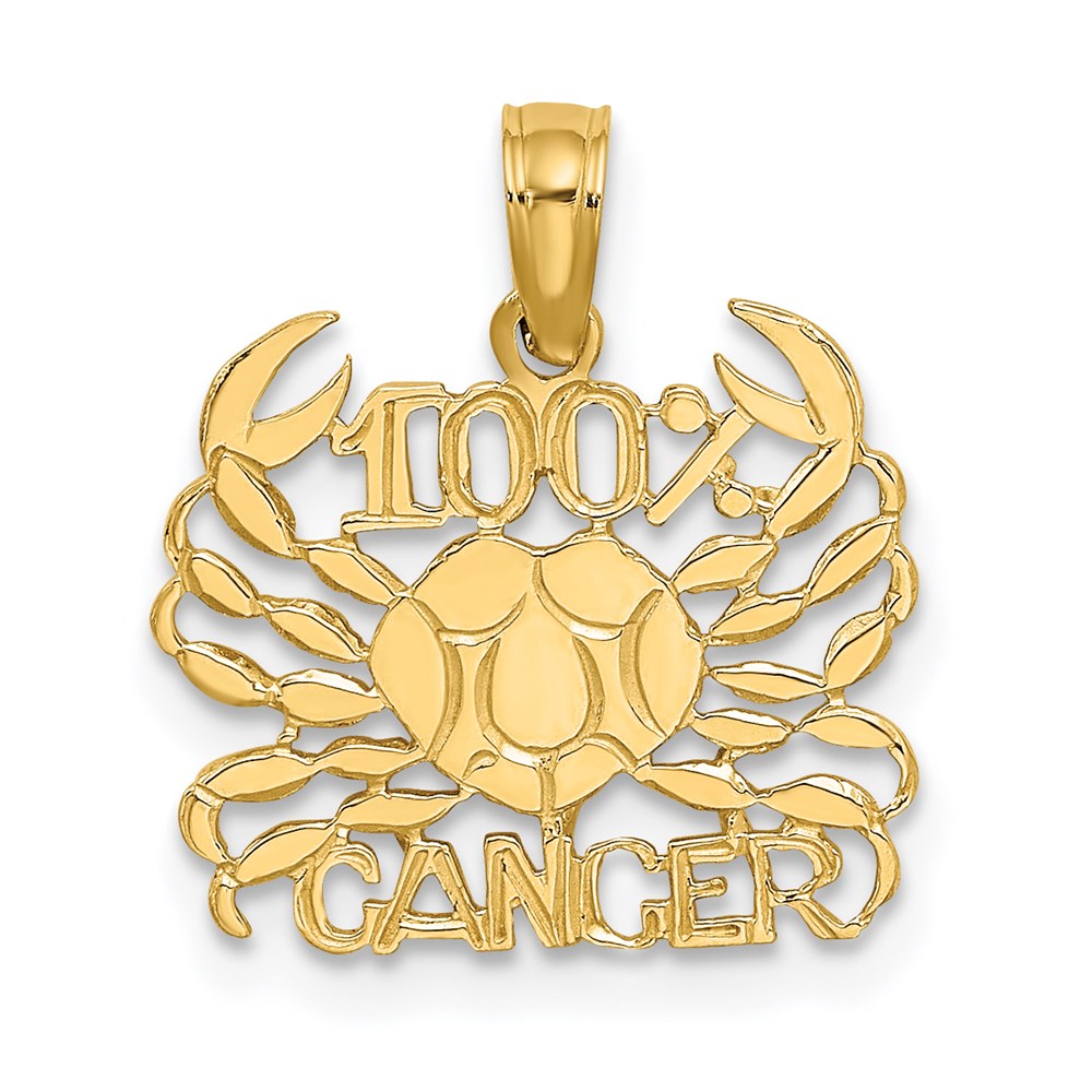 14K Gelbgold 100% Cancer Tierkreis Charm