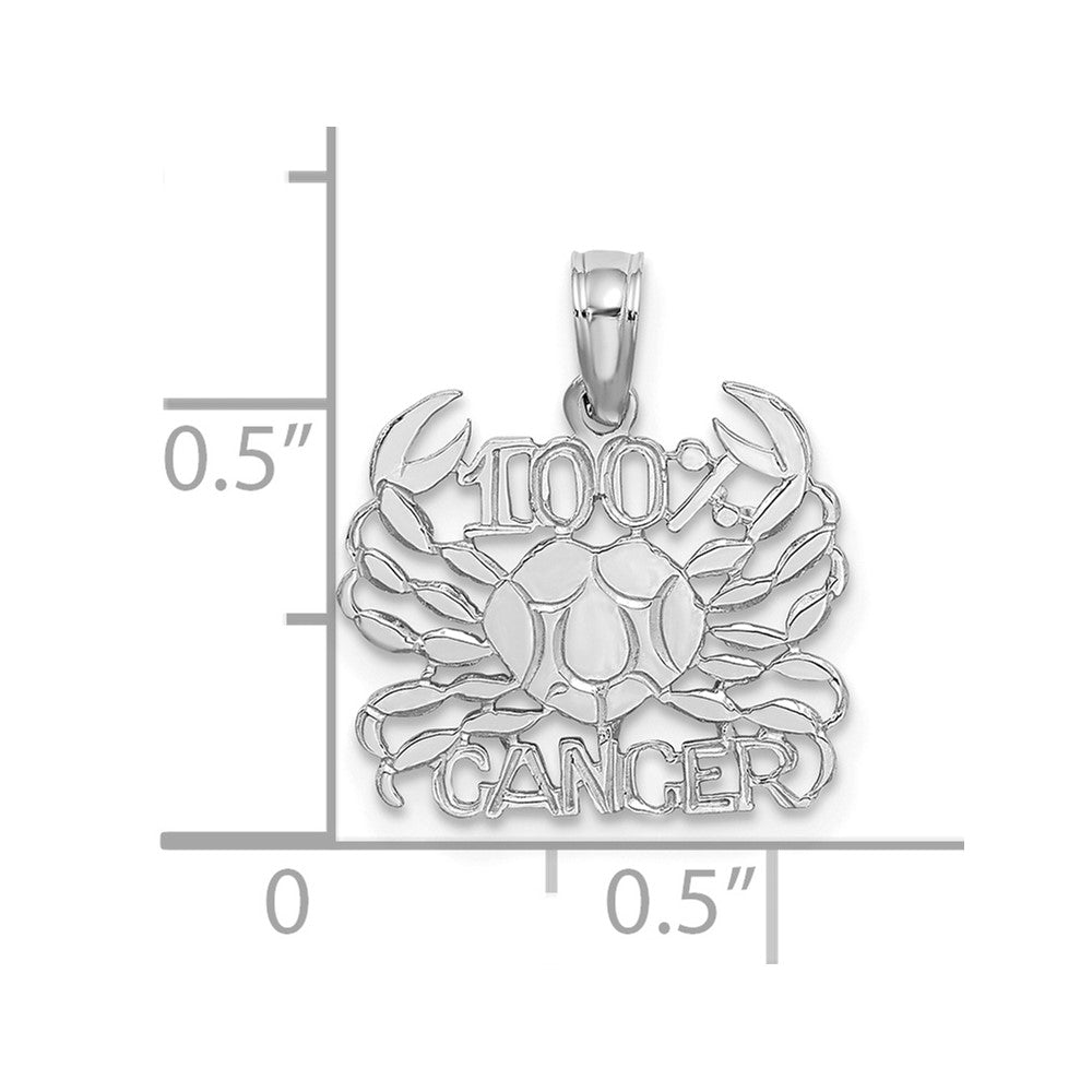 14K Weißgold Wg 100% Cancer Tierkreis Charm