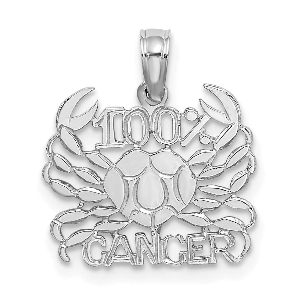 14K Weißgold Wg 100% Cancer Tierkreis Charm