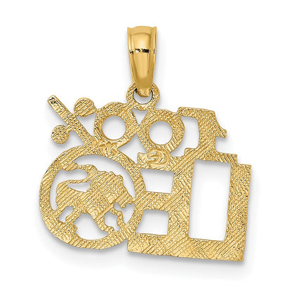 14K Gelbgold 100% Leo Tierkreis Charm