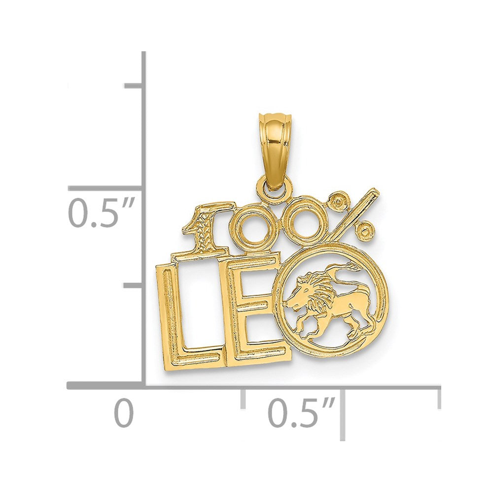 14K Gelbgold 100% Leo Tierkreis Charm