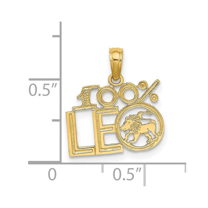14K Gelbgold 100% Leo Tierkreis Charm