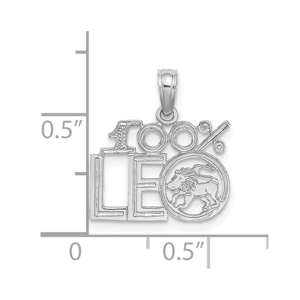 14K Weißgold Wg 100% Leo Tierkreis Charm