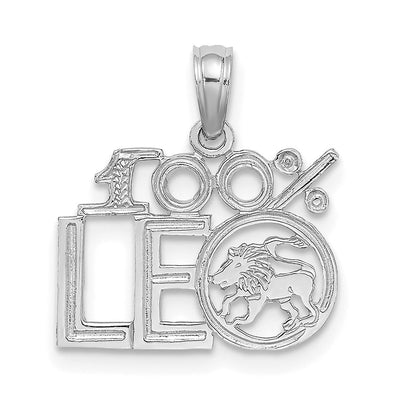 14K Weißgold Wg 100% Leo Tierkreis Charm