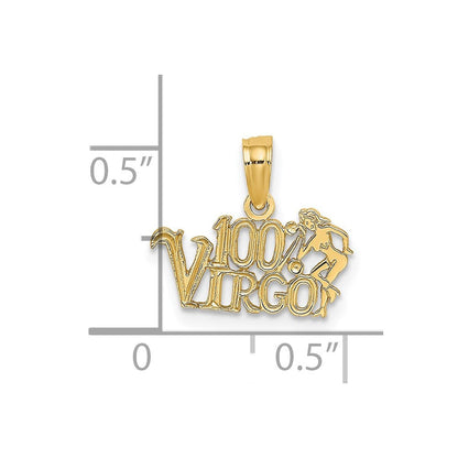 14K Gelbgold 100% Virgo Tierkreis Charm
