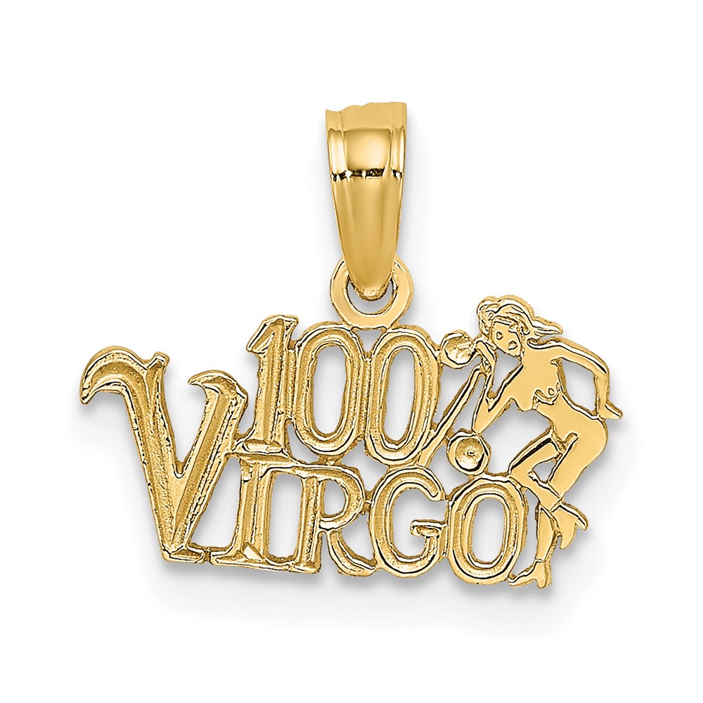 14K Gelbgold 100% Virgo Tierkreis Charm
