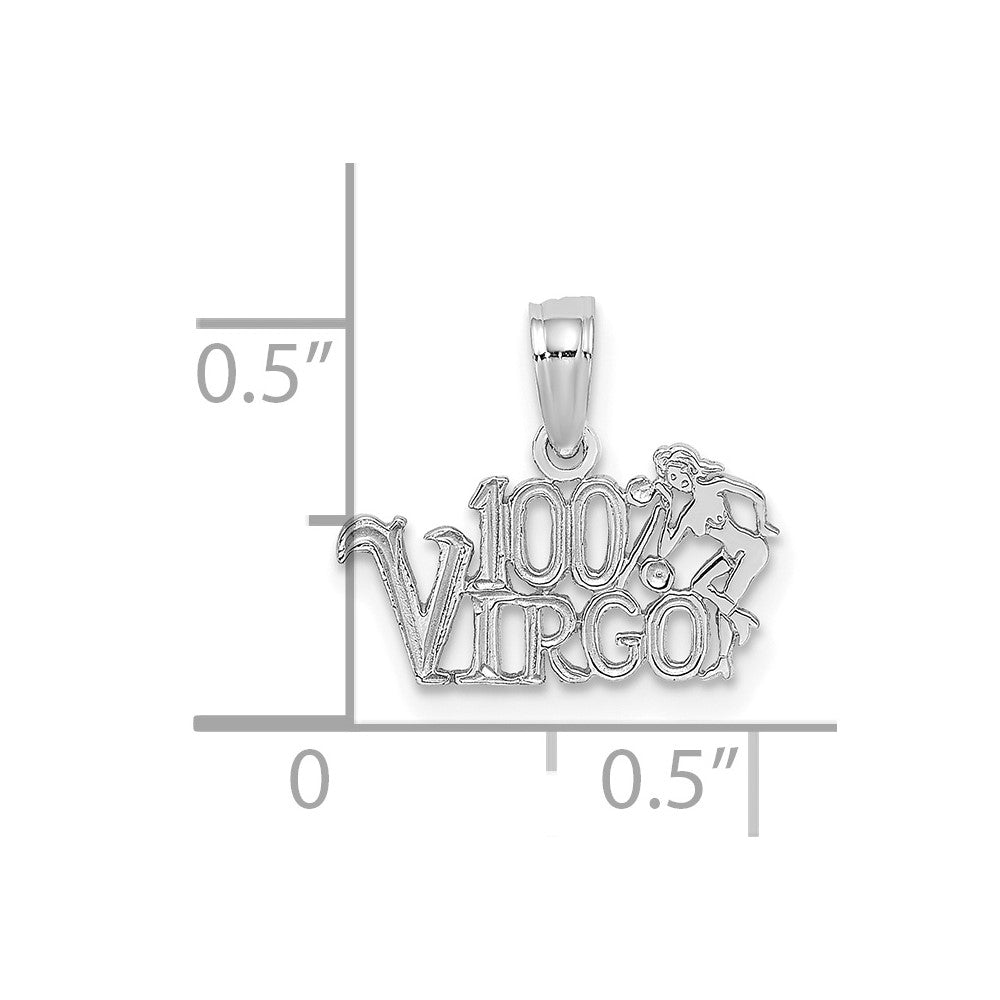 14K Weißgold Wg 100% Virgo Tierkreis Charm