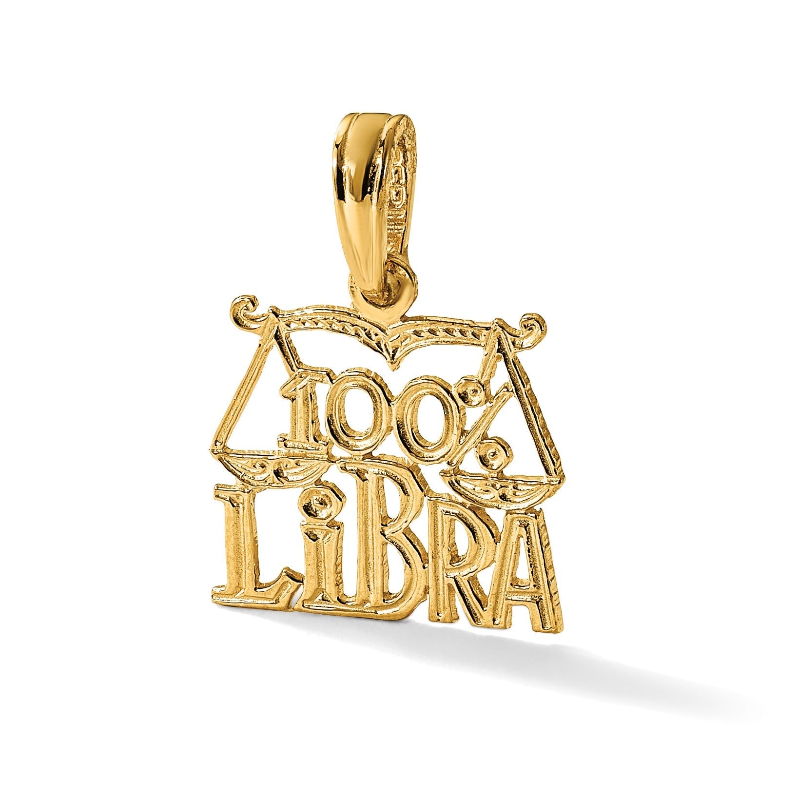 14K Gelbgold 100% Libra Tierkreis Charm