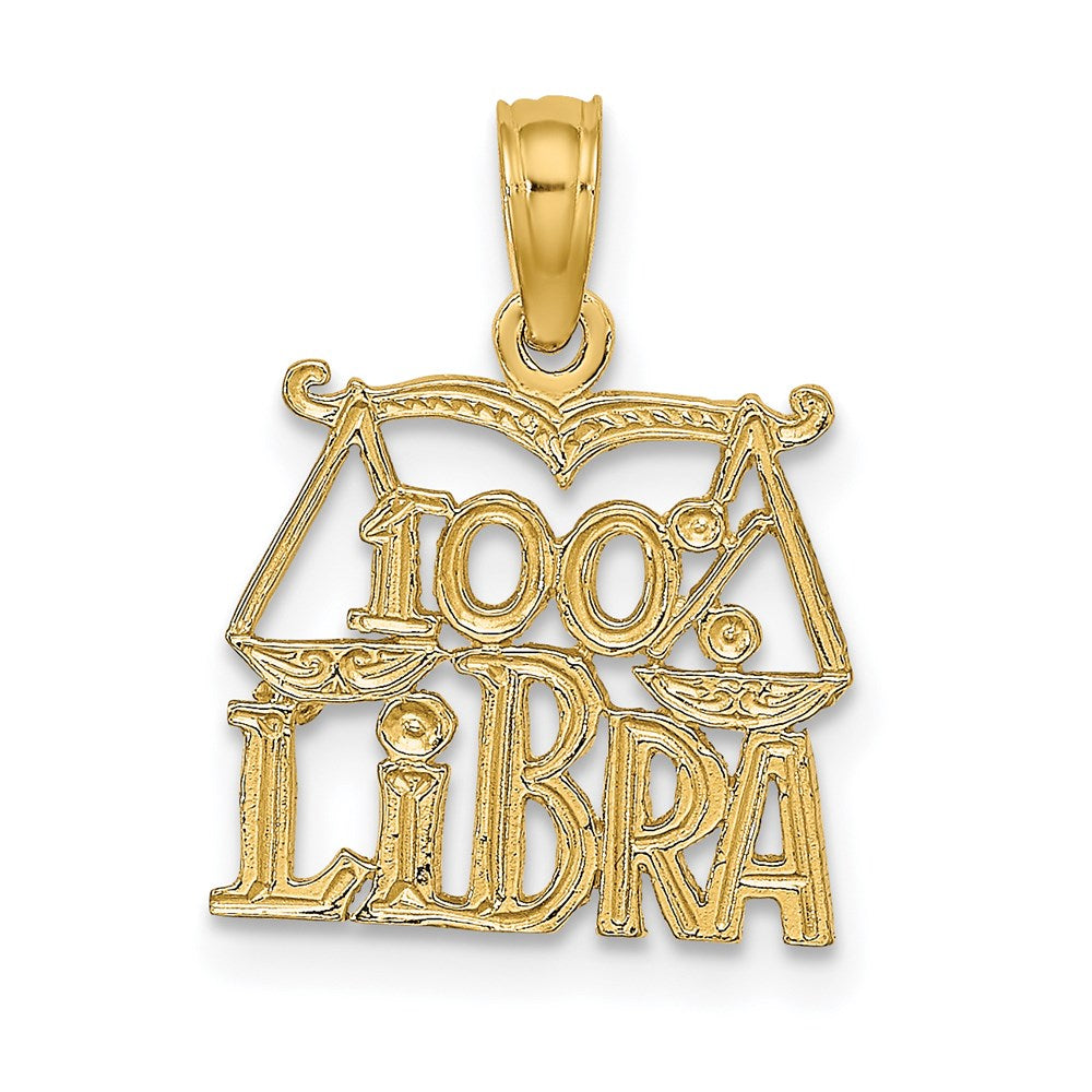 14K Gelbgold 100% Libra Tierkreis Charm