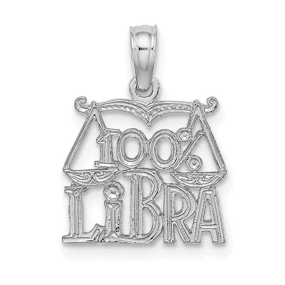 14K Weißgold Wg 100% Libra Tierkreis Charm