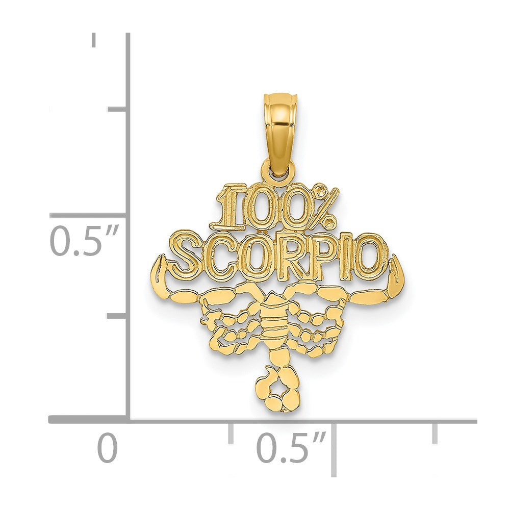 14K Gelbgold 100% Scorpio Tierkreis Charm