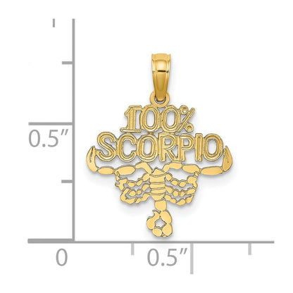 14K Gelbgold 100% Scorpio Tierkreis Charm