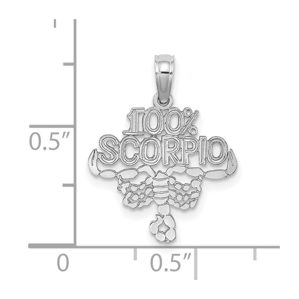 14K Weißgold Wg 100% Scorpio Tierkreis Charm