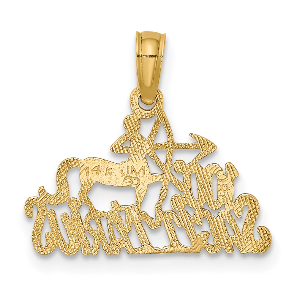 14K Gelbgold 100% Sagittarius Tierkreis Charm