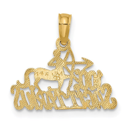 14K Gelbgold 100% Sagittarius Tierkreis Charm