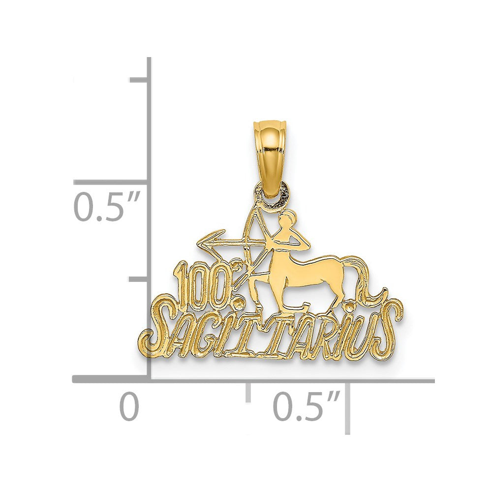 14K Gelbgold 100% Sagittarius Tierkreis Charm