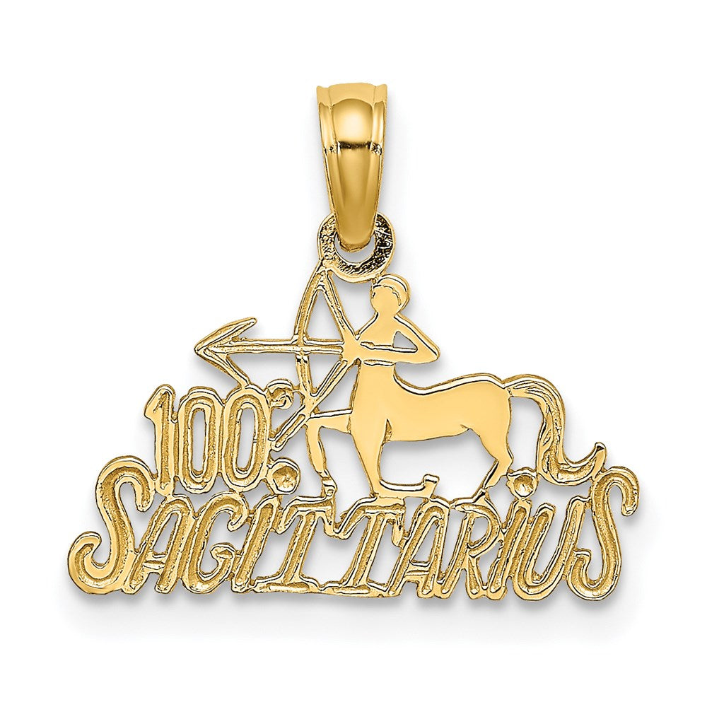 14K Gelbgold 100% Sagittarius Tierkreis Charm