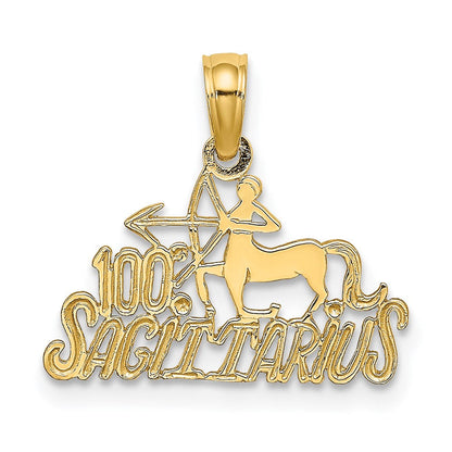 14K Gelbgold 100% Sagittarius Tierkreis Charm