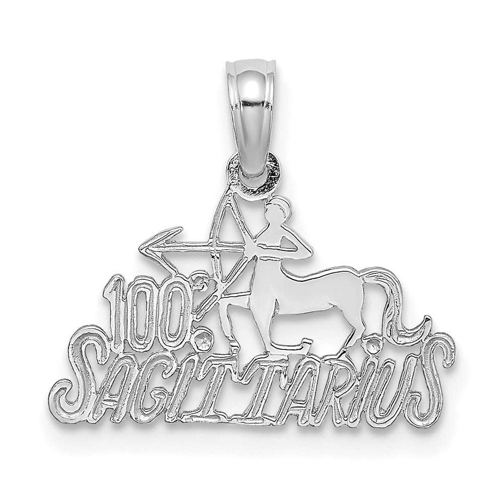 14K Weißgold Wg 100% Sagittarius Tierkreis Charm