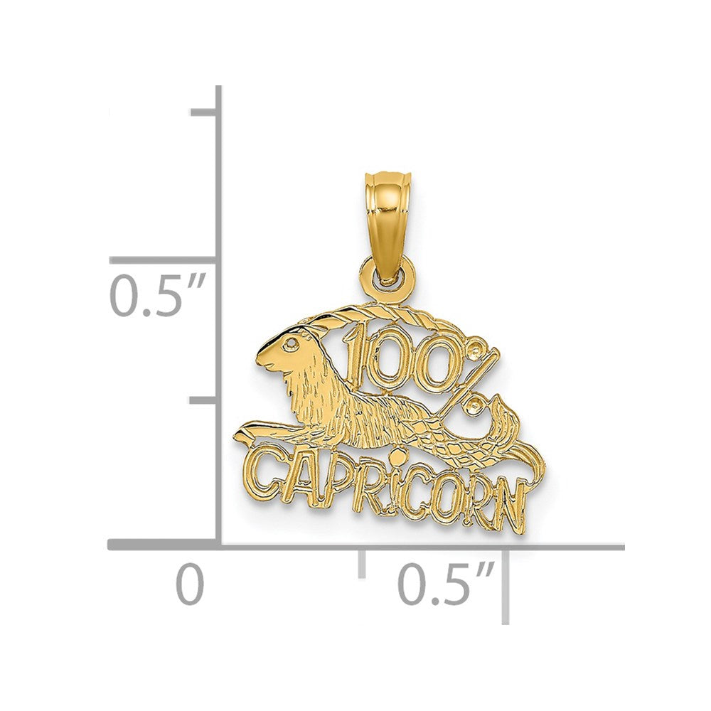 14K Gelbgold 100% Capricorn Tierkreis Charm