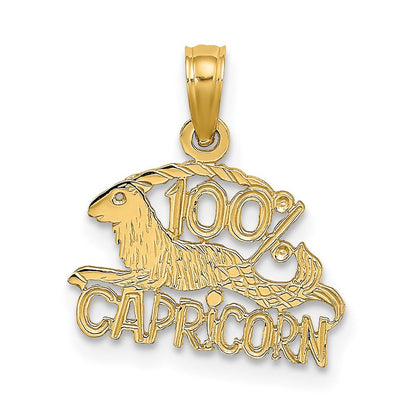 14K Gelbgold 100% Capricorn Tierkreis Charm