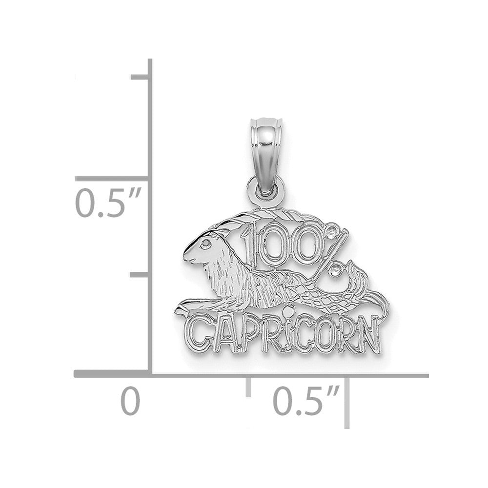 14K Weißgold Wg 100% Capricorn Tierkreis Charm