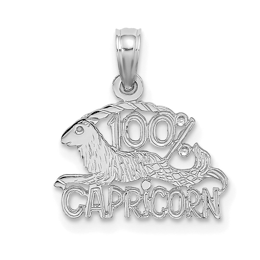 14K Weißgold Wg 100% Capricorn Tierkreis Charm