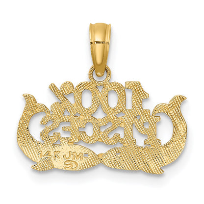 14K Gelbgold 100% Pisces Tierkreis Charm