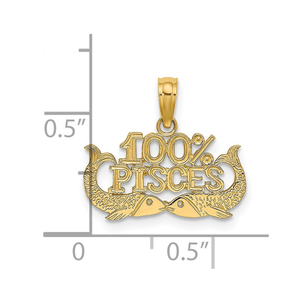 14K Gelbgold 100% Pisces Tierkreis Charm