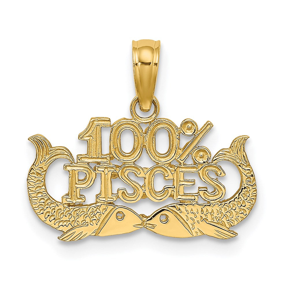 14K Gelbgold 100% Pisces Tierkreis Charm