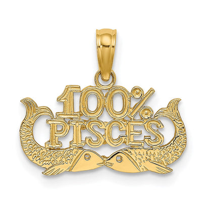 14K Gelbgold 100% Pisces Tierkreis Charm