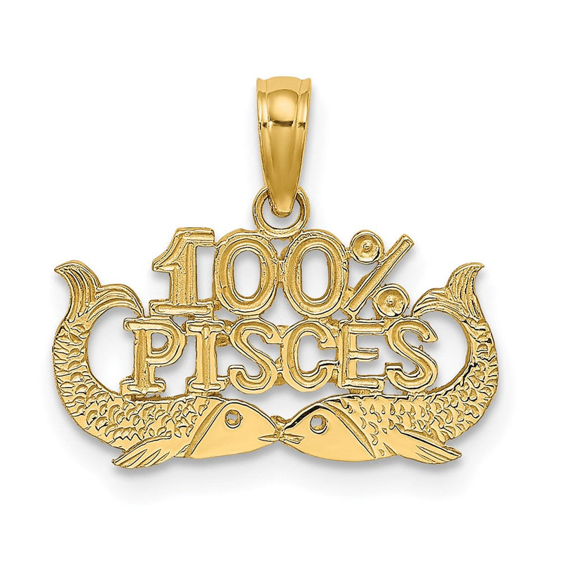14K Gelbgold 100% Pisces Tierkreis Charm