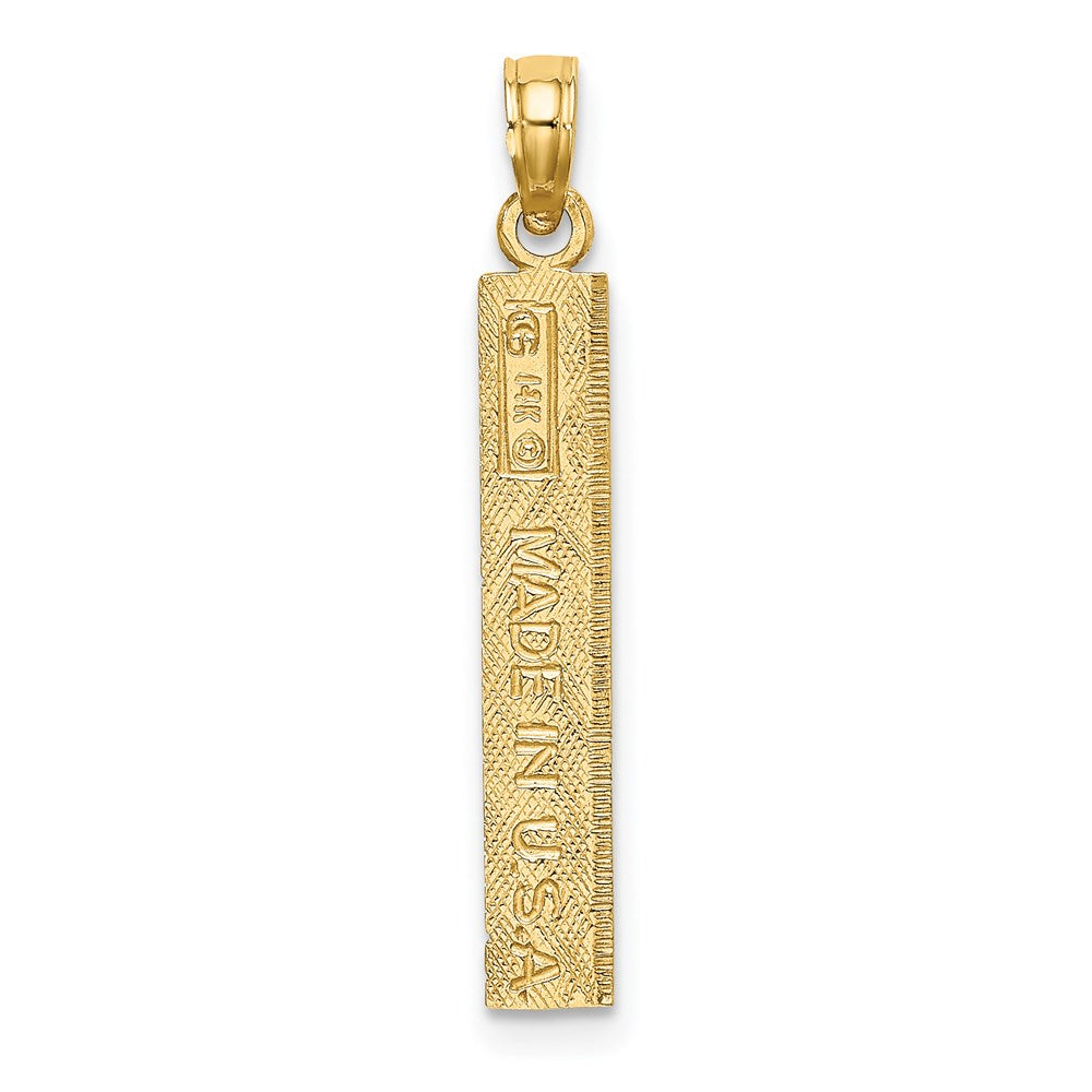 14K Gelbgold Six Zoll Ruler Charm