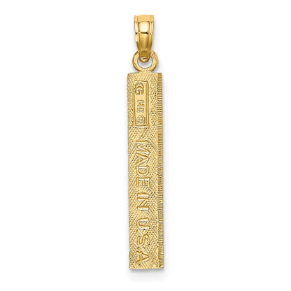 14K Gelbgold Six Zoll Ruler Charm