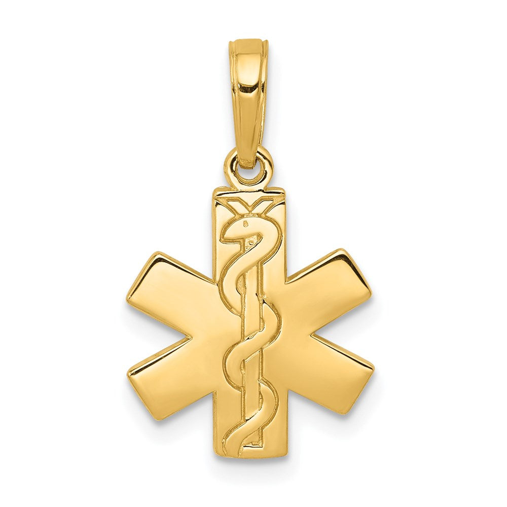 14K Gelbgold Paramedic/emt Symbol Anhänger