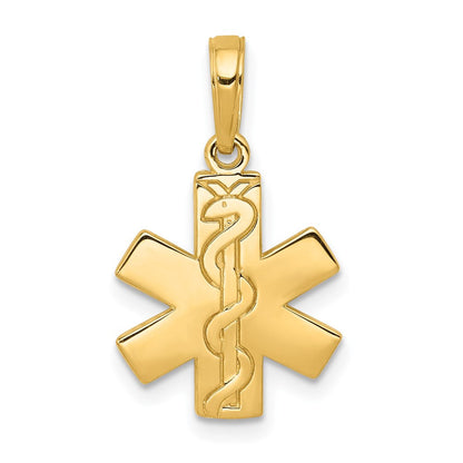 14K Gelbgold Paramedic/emt Symbol Anhänger