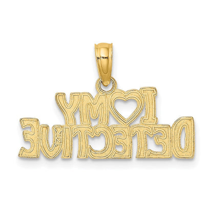 14K Gelbgold Charm „ICH LIEBE MEINEN DETECTIVE