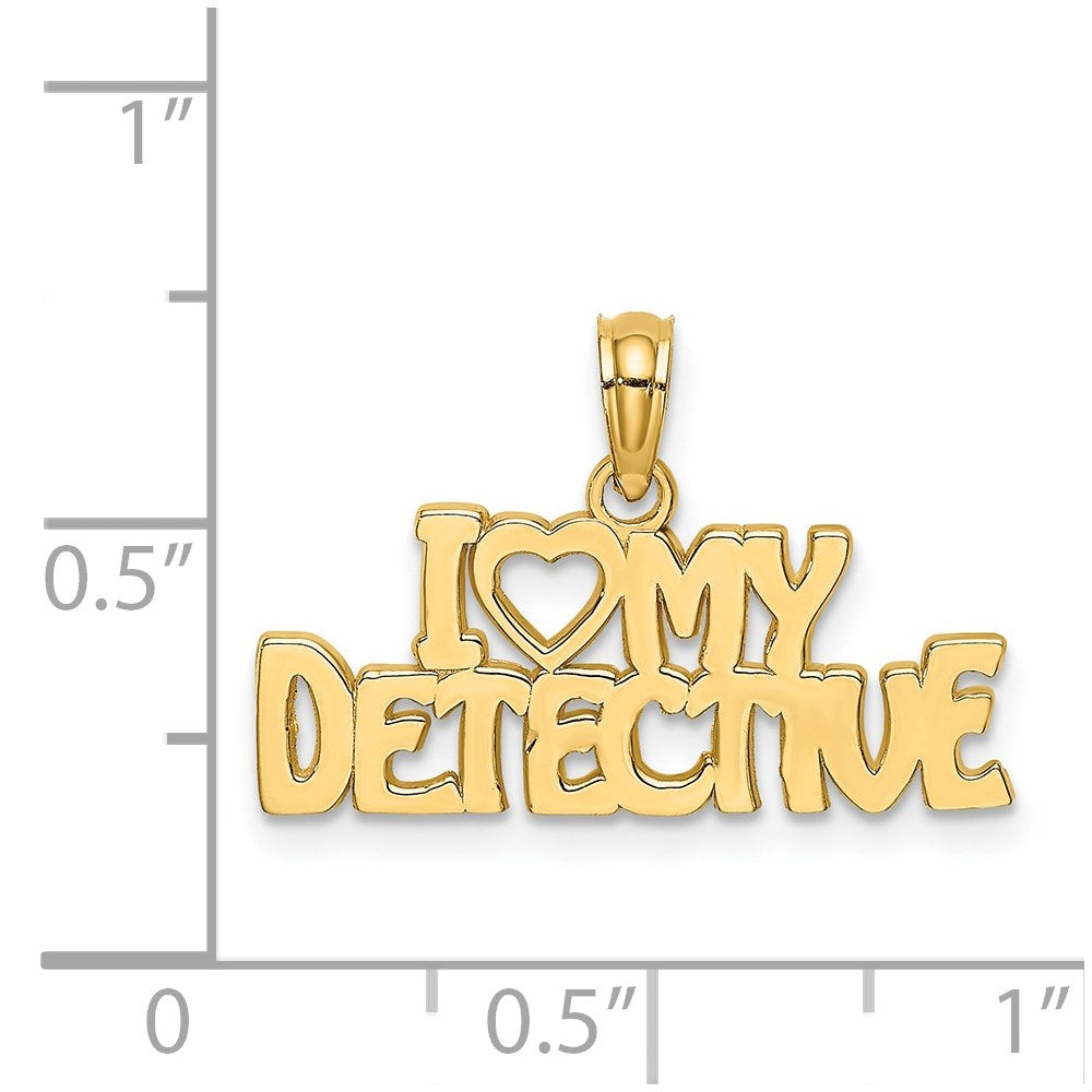 14K Gelbgold Charm „ICH LIEBE MEINEN DETECTIVE