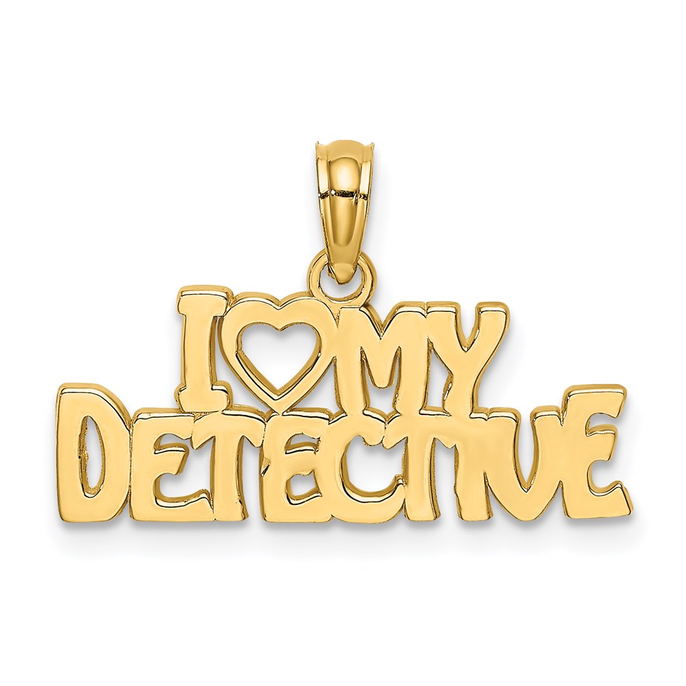 14K Gelbgold Charm „ICH LIEBE MEINEN DETECTIVE