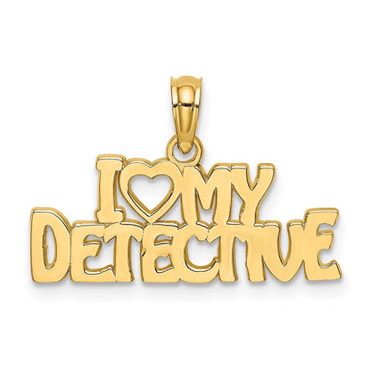14K Gelbgold Charm „ICH LIEBE MEINEN DETECTIVE