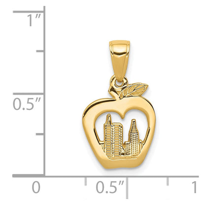 14K Gelbgold New York Skyline in Apple Anhänger